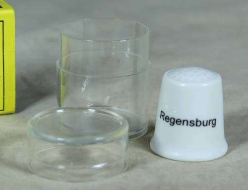 Souvenir thimble - Regensburg Germany - in a holder