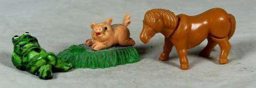 Miniature trio of plastic animals