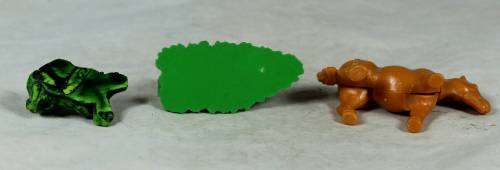 Miniature trio of plastic animals