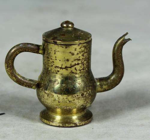 Miniature handcrafted brass temptations coffee pot