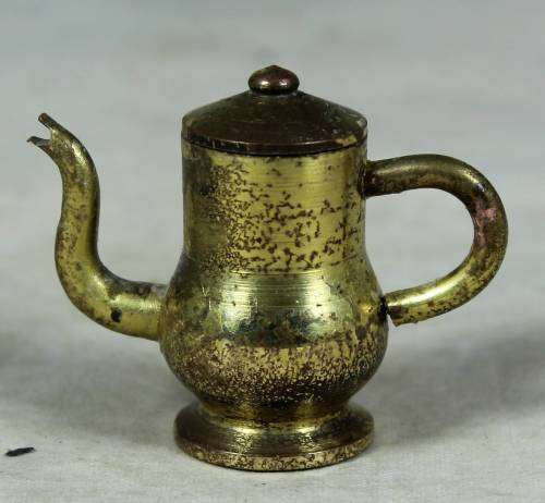 Miniature handcrafted brass temptations coffee pot