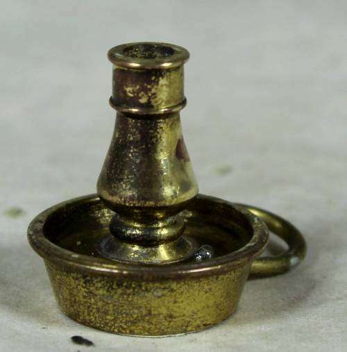 Miniature handcrafted brass temptations candle holder