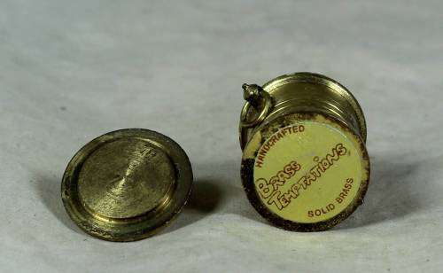 Miniature handcrafted brass temptations lidded pot