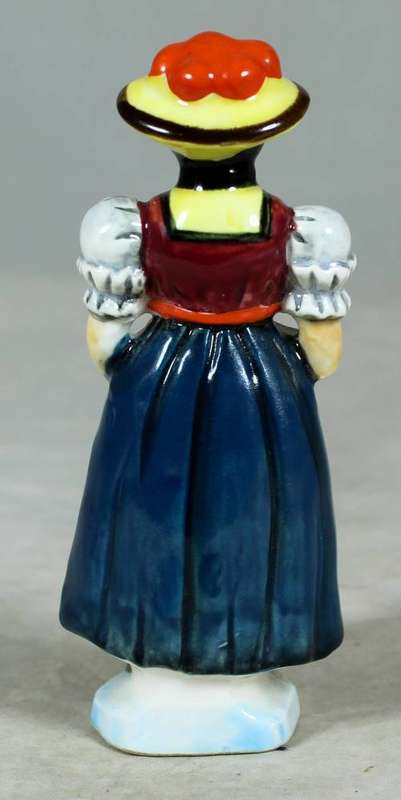 VINTAGE PORCELAIN FIGURINE (MARKED FOREIGN)-WOMAN IN TRADITIONAL CLOTHES #55-BID NOW!!
