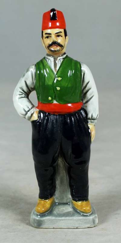 VINTAGE PORCELAIN FIGURINE (MARKED FOREIGN)-MAN IN TRADITIONAL CLOTHES #58-BID NOW!!