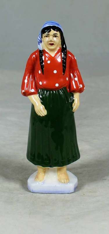 VINTAGE PORCELAIN FIGURINE (MARKED FOREIGN)-WOMAN DRESSED IN TRADITIONAL CLOTHES #68