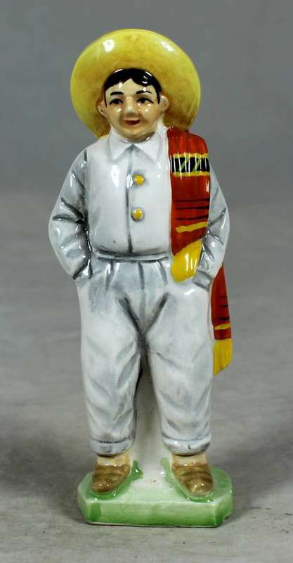 VINTAGE PORCELAIN FIGURINE (MARKED FOREIGN)-MAN DRESSED IN TRADITIONAL CLOTHES #69