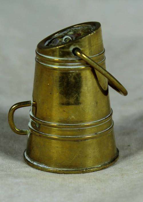 Miniature brass coal shuttle