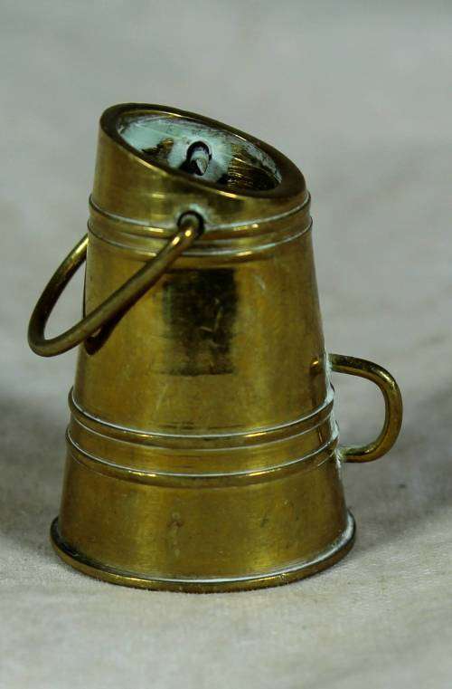 Miniature brass coal shuttle
