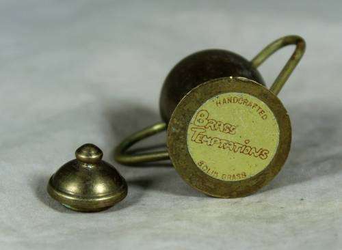 Miniature copper - 2 handle urn with lid