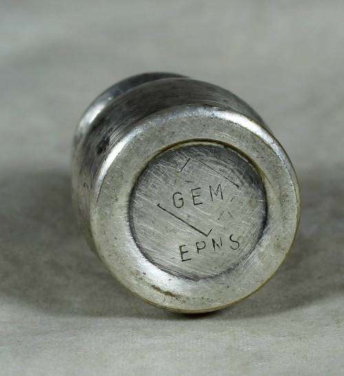 MINIATURE EPNS GEM METAL SALT SHAKER - BID NOW!!!