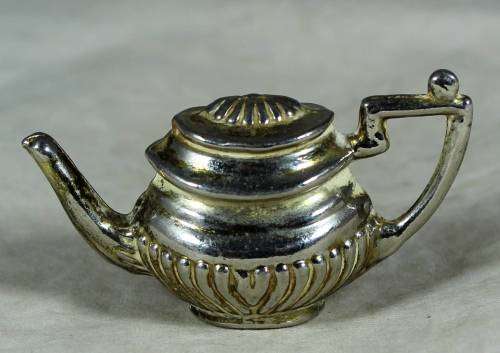 Miniature silver plated lead tea pot