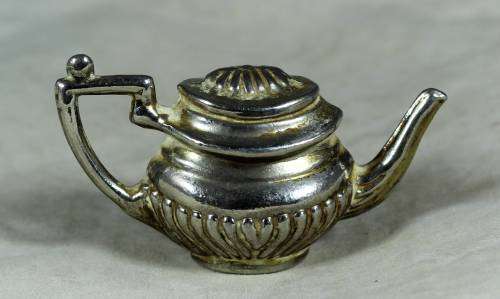 Miniature silver plated lead tea pot
