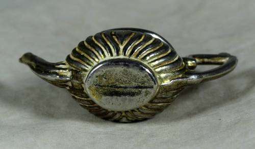 Miniature silver plated lead tea pot