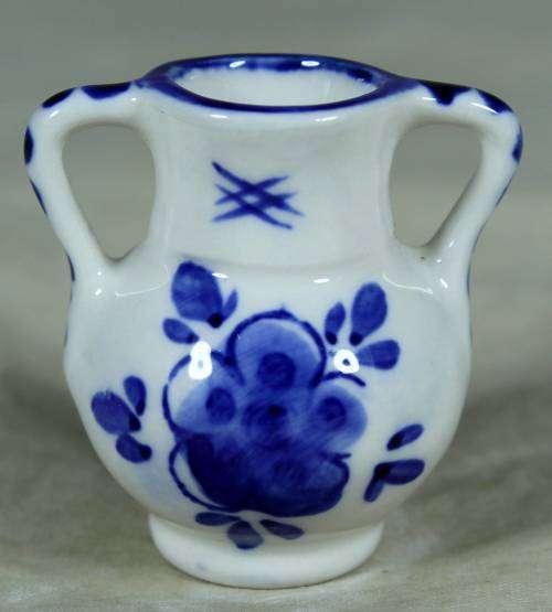 Miniature blue and white porcelain water jug