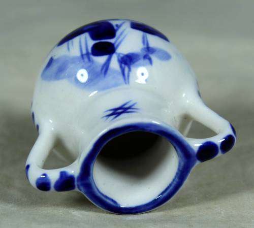 Miniature blue and white porcelain water jug