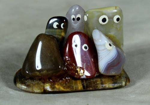 Miniature semi precious stone family