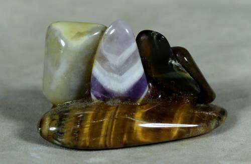Miniature semi precious stone family