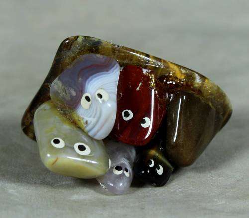 Miniature semi precious stone family