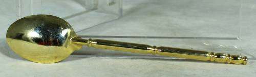 Souvenir spoon gold plated with inlay