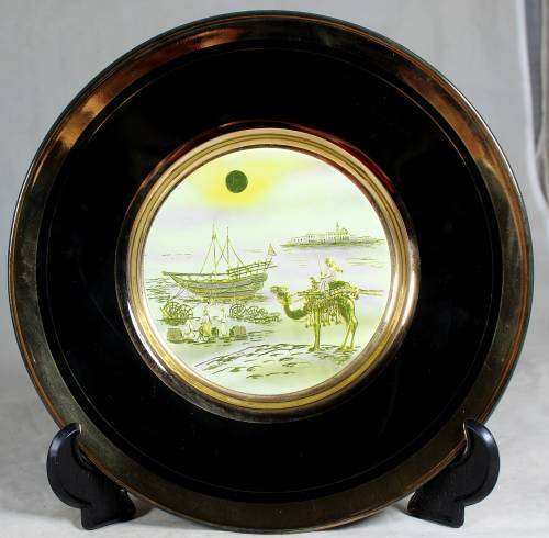 Porcelain art of Chokin display plate / bowl