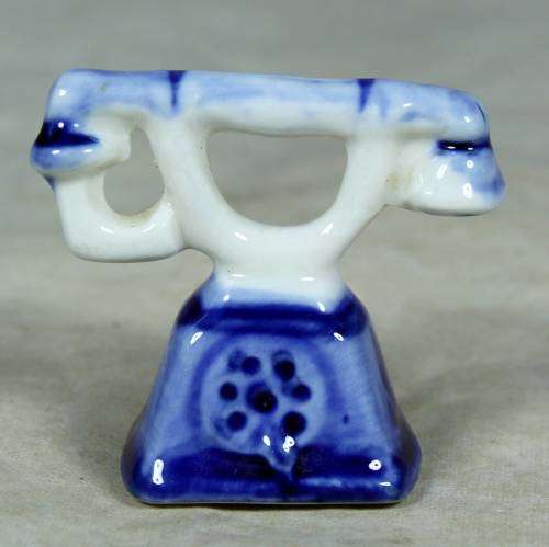 Miniature blue & white telephone