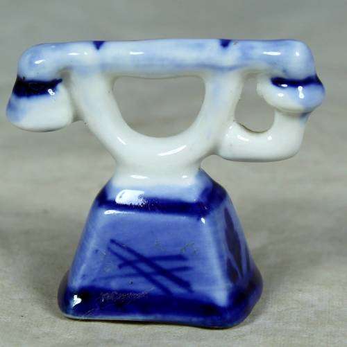 Miniature blue & white telephone