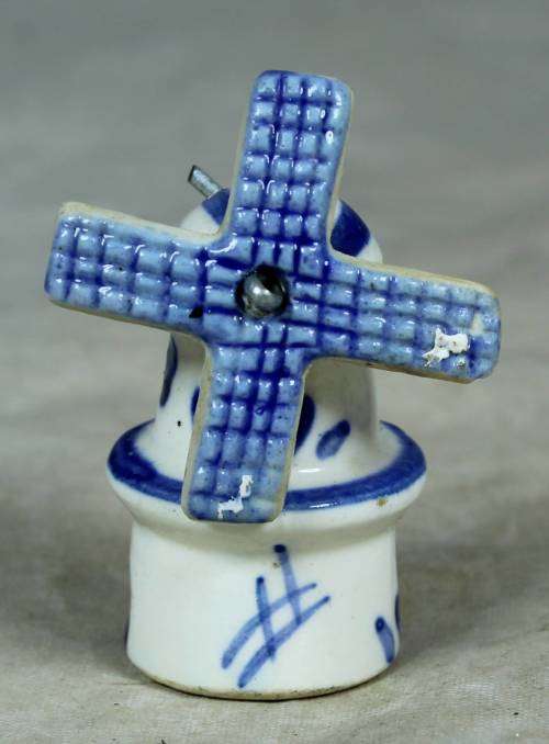 Miniature blue & white windmill