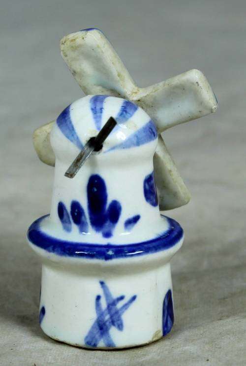 Miniature blue & white windmill