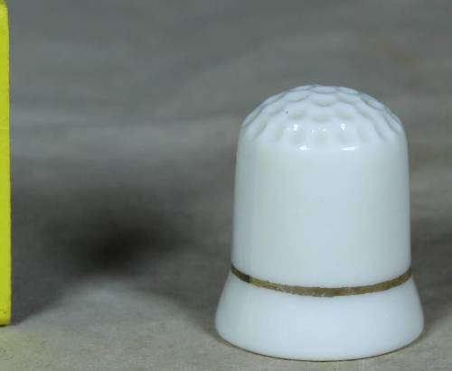 Porcelain thimble - purple flowers