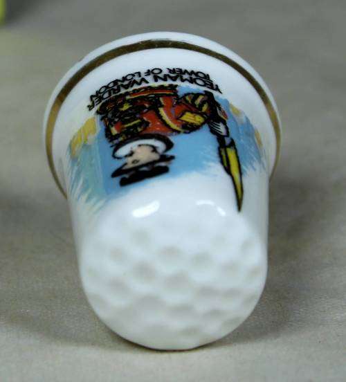 THIMBLE-BONE CHINA BRITISH MADE (YEOMAN WARDER TOWER OF LONDON)-BID NOW!