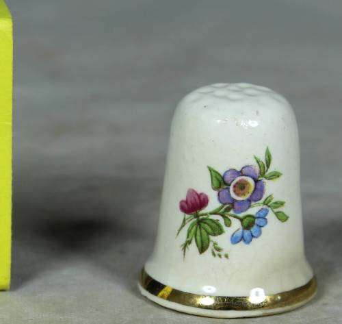 Thimble-Made in England (Pink & Blue Flowers)