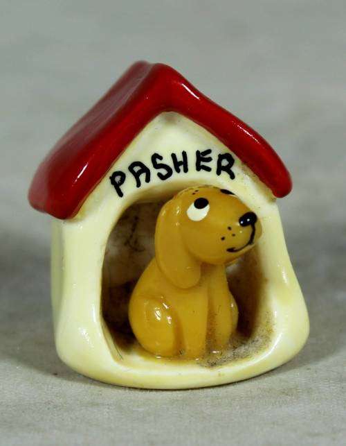 MINIATURE-HAND PAINTED DOG IN A HOUSE BY FAY(LOVELY) BID NOW!!!