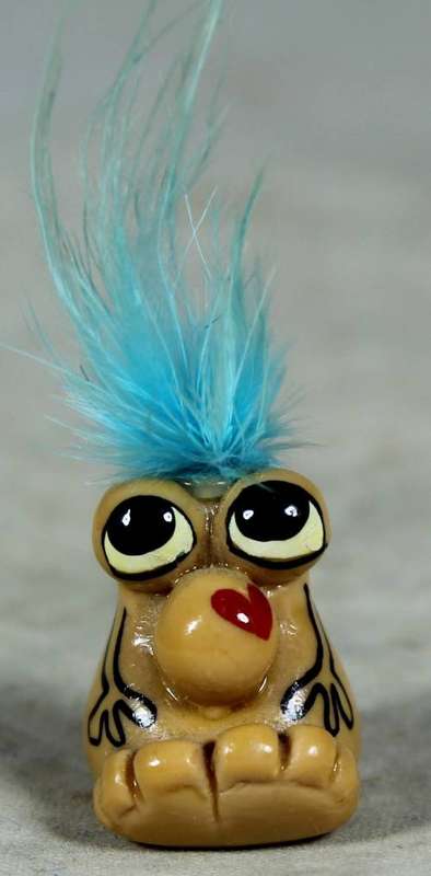 MINIATURE-HAND PAINTED TROLL BABY BY FAY-BID NOW!