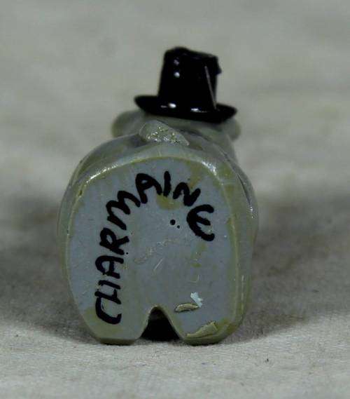 MINIATURE-HAND PAINTED RHINO WITH A TOP HAT BY CHARMAINE-BID NOW!
