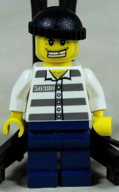 Miniature Lego figurine - Crook at police headquarters