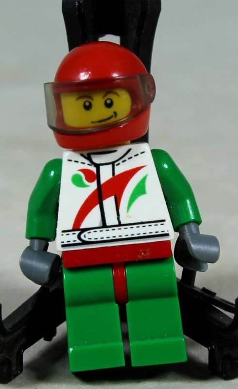 Miniature Lego figurine - Race car driver (Octan CTY0389)