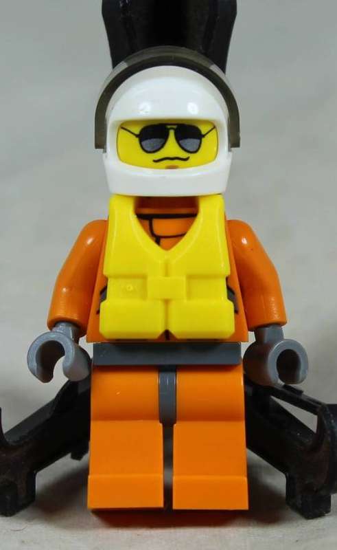 Miniature Lego figurine - Helicopter pilot - Coast guard (CTY 0417)