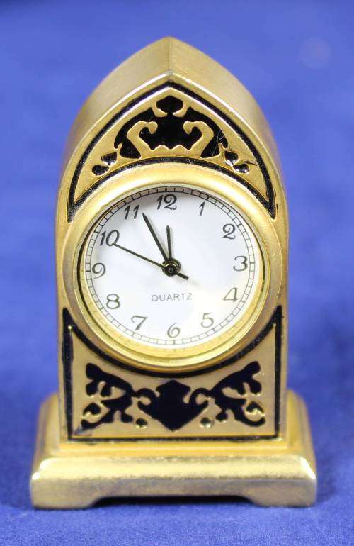 EXQUISITE HACHETTE MINITURE CLOCK WITH BOOKLET-SPANISH MANTEL CLOCK-BID NOW!