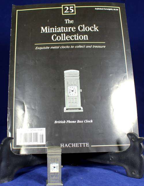 Hachette clock with booklet - British phone box