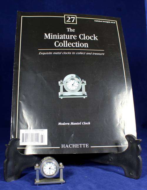 EXQUISITE HACHETTE MINITURE CLOCK WITH BOOKLET-MODERN MANTEL CLOCK BID NOW!