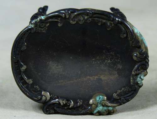 Miniature embossed oval table