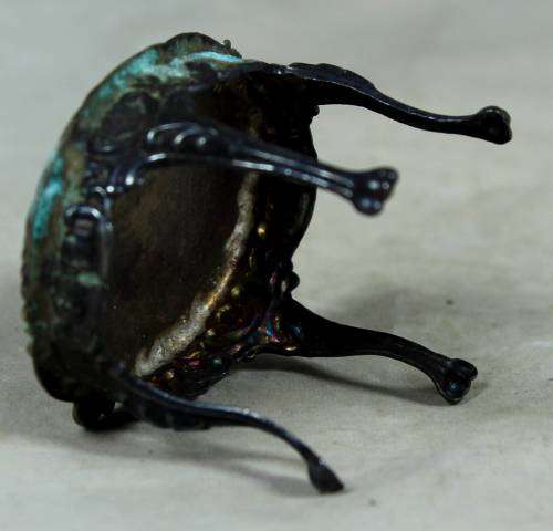 Miniature embossed oval table
