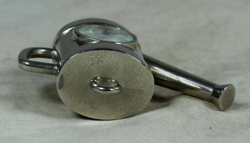 Silver plated watering can with miniature watch