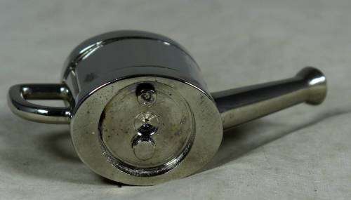 Silver plated watering can with miniature watch