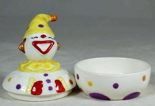Smiling clown trinket holder