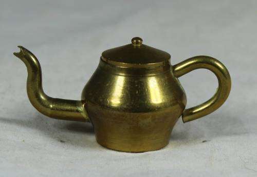 MINIATURE-BRASS TEA KETTLE BID NOW!!