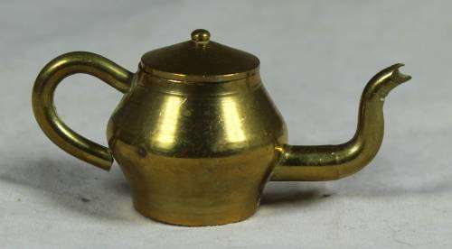 MINIATURE-BRASS TEA KETTLE BID NOW!!