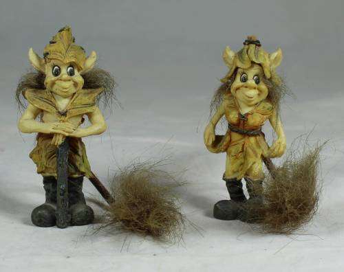 FUN PAIR OF TROLLS WITH TAILS BID NOW!!