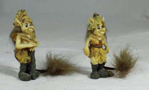 FUN PAIR OF TROLLS WITH TAILS BID NOW!!